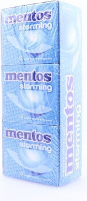 Mentos 12 Chewing gum Storming with Μέντα Flavour Sugar Free 12pcs 33gr