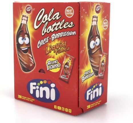 Fini 200 Дъвки за дъвчене Bottles с вкус на Cola 1бр 10гр