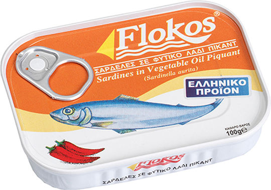 Flokos Sardines in Vegetable Oil Spicy 100gr