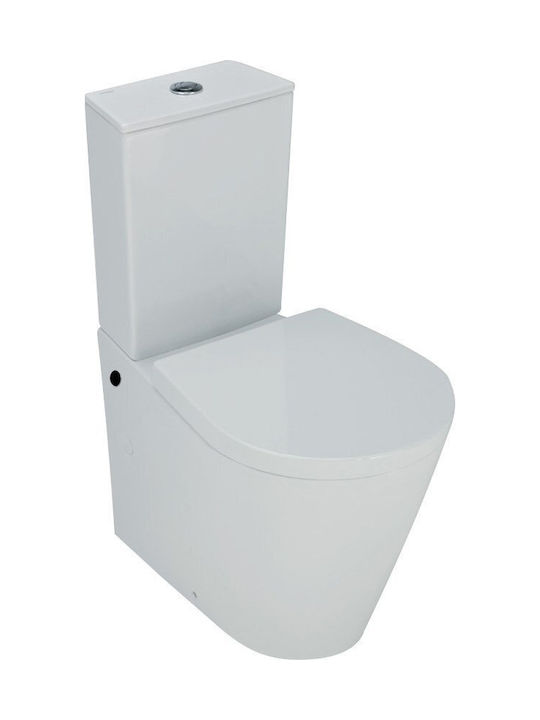 Sanitana Glam Λεκάνη Δαπέδου με Καζανάκι με Κάλυμμα Thermodur Soft Close Λευκή