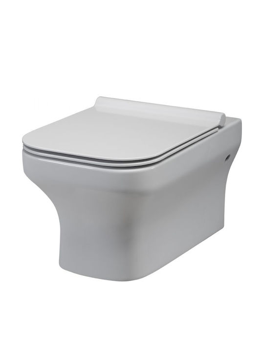 Huida Riviera Wandhängende Toilette mit Deckel Sanftes Schließen Weiße