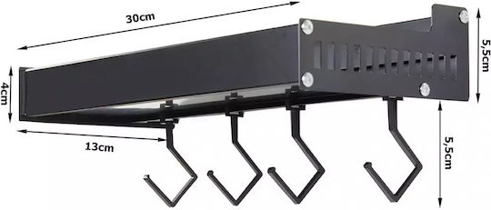 Verk Group Wandmontiertes Metallisches Regal Schwarz