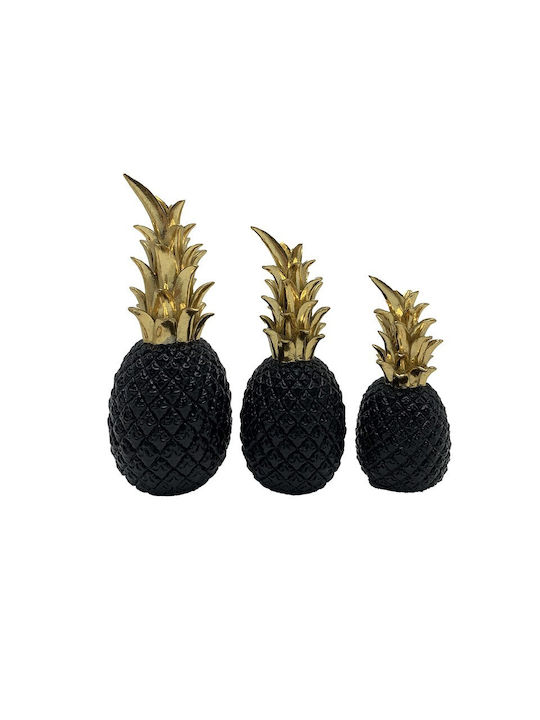 Karvounis Decorative Pineapple Black K 22252 20gblack made of Polyresin 8.5x8.5x20cm 1pcs