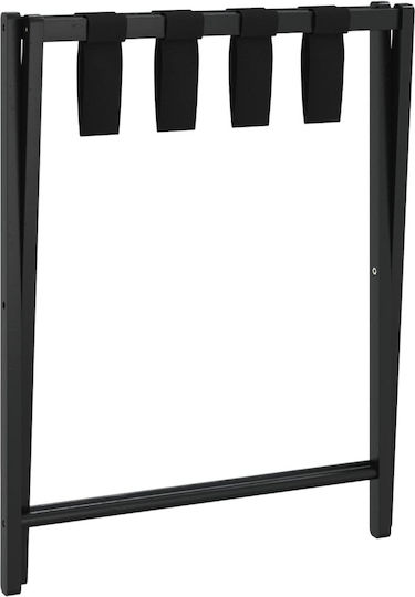 vidaXL Wooden Foldable Hotel Luggage Rack Black W68.5xD38xH58cm