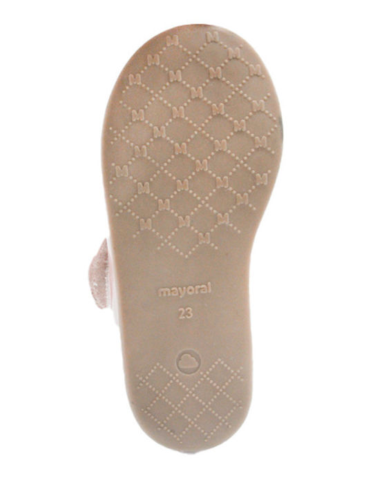 Kids Anatomic Leather Ballerinas with Hoop & Loop Closure Pink
