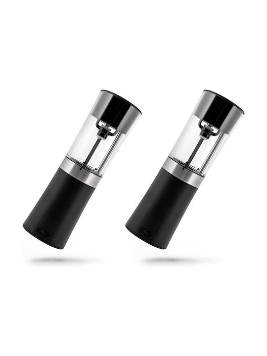 Huslog Electric Set Spice Mills made of Glass in Black Color 1pcs