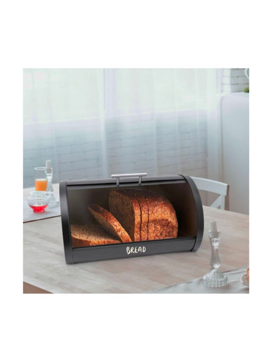 Brotkasten Metallisch Schwarz 38x28x18.5cm