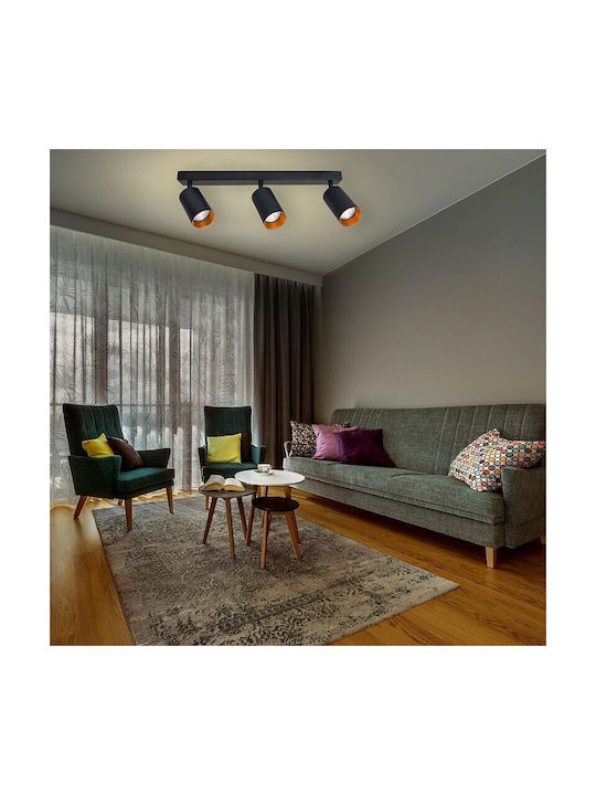 Masterled Dreifach Spot mit Fassung GU10 in Gold Farbe