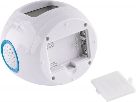 Aria Trade Tischuhr Digital LED Kunststoff mit Wecker Weiß