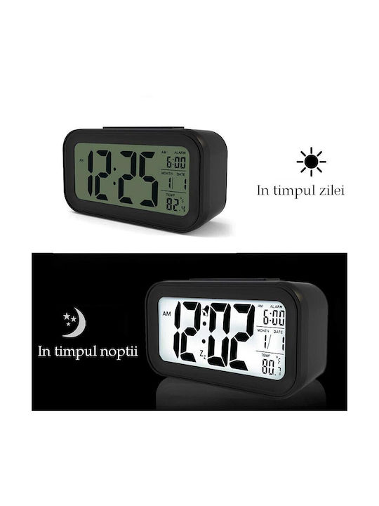 Ceas Digital de Masă cu Alarmă Transparent
