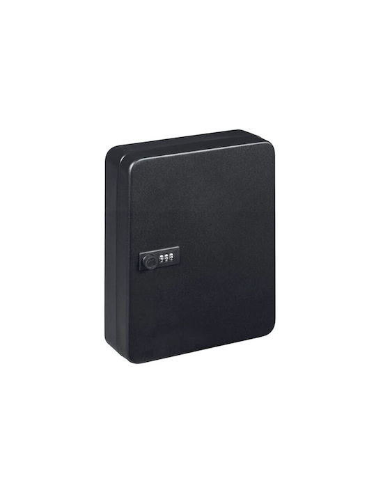 Wall-Mounted Combination Key Holder Metallic With Combination Dial 48 Hooks 25x20x7.5cm