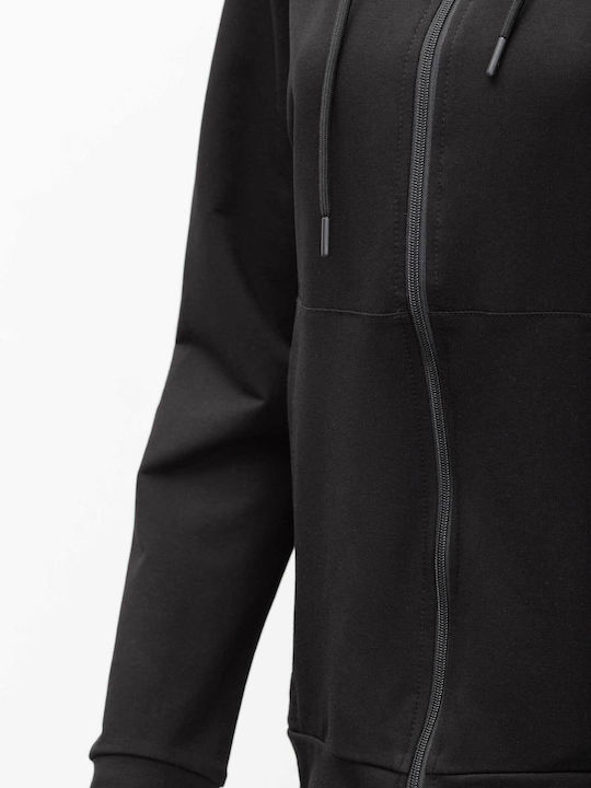 Women's Sweatshirt Jacket Hooded Black