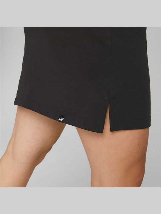 Rochie De Vară Mini Sport Mâneca Scurtă Neagră