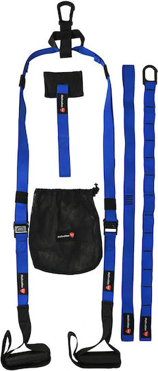 Motivationpro Ιμάντες Γυμναστικής Suspension Trainer – Σετ Προπόνησης Λαβές Θήκη Μπλε