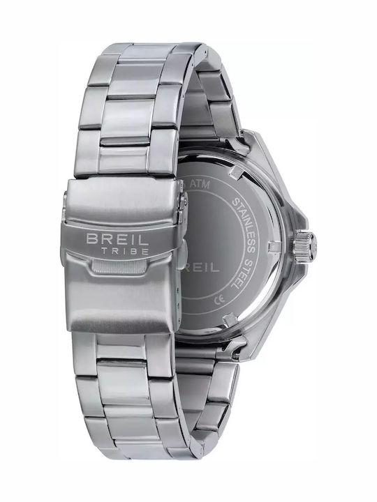 Breil Tribe Ανδρικό Ρολόι Μπαταρίας με Ασημί Μεταλλικό Μπρασελέ