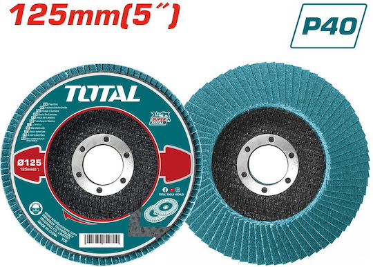 Total Disc de Șlefuire Polipter pentru Lustruire 125mm P40 Inox Tac641251