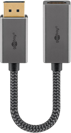 Goobay Converter DisplayPort / HDMI male to DisplayPort / HDMI female Gray 1pcs 75271