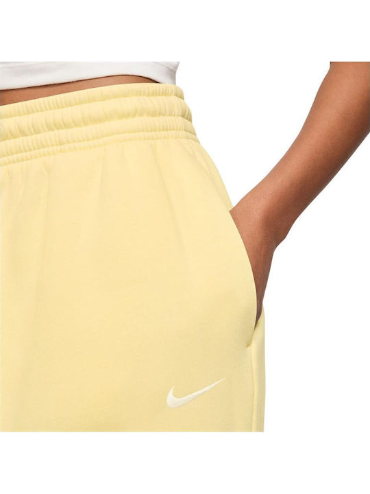 Phoenix Fleece Pants High Waist Sweatpants Fleece Yellow