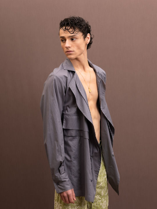 Long Sleeve Cotton Shirt Grey