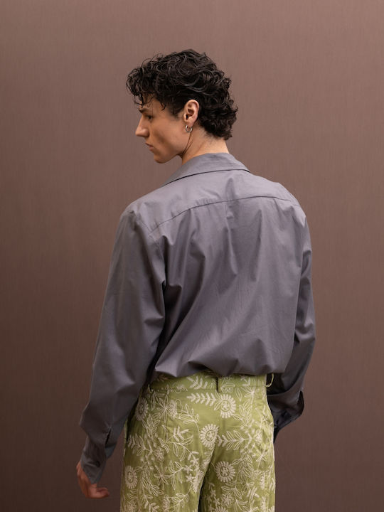 Long Sleeve Cotton Shirt Grey