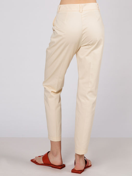Women's Fabric Trousers Beige