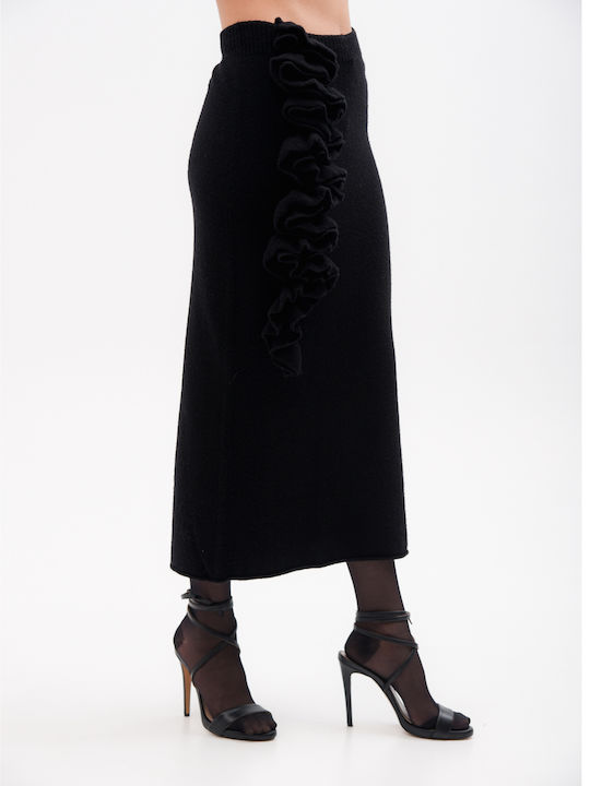 Pencil High-waisted Midi Skirt Black