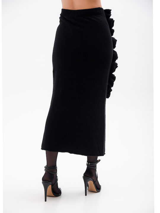 Pencil High-waisted Midi Skirt Black