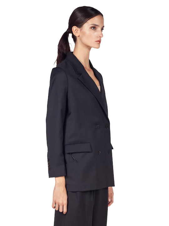 RRD Long Women's Double Breasted Blazer Black