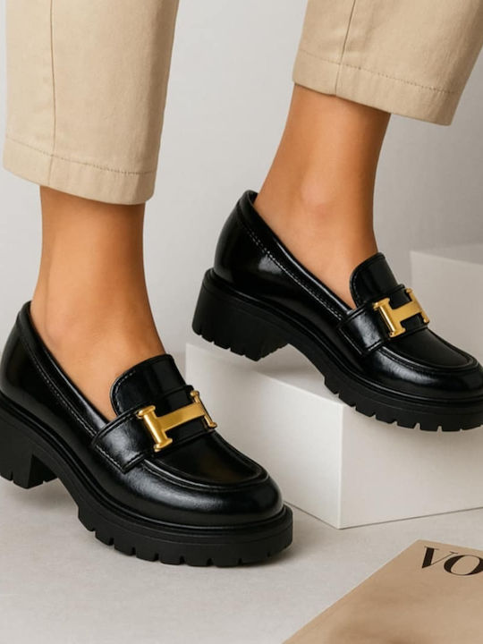 Λουστρίνι Γυναικεία Loafers σε Μαύρο Χρώμα