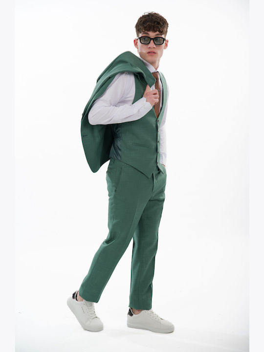 Herrenanzug mit Weste Green