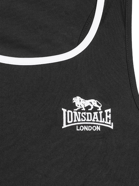 Lonsdale Bărbați Fără mâneci Tricou 119126-1000 pentru Box Neagră