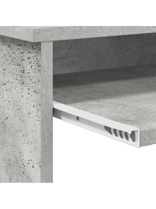 vidaXL Computer Büro Beton Holz Grau Beton 106x40x88.5cm