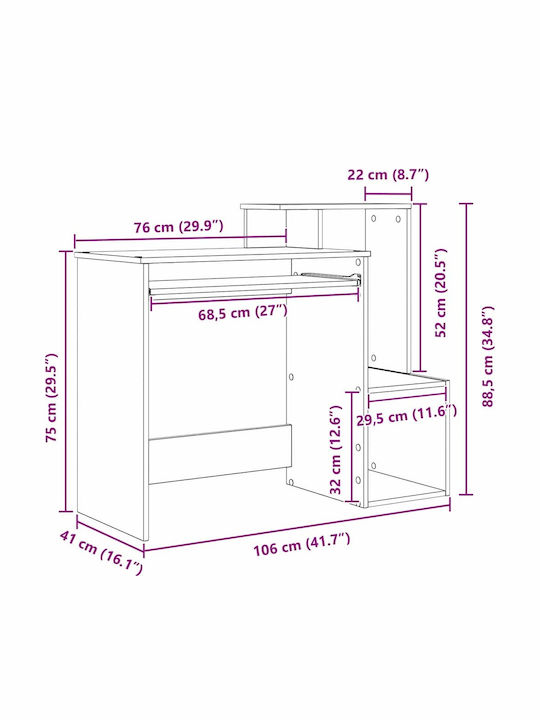 Computer Büro Holz Sonoma Oak 106x40x88.5cm