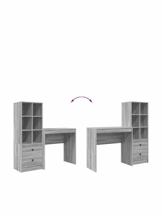 Γραφείο Ξύλινο Γκρι Σονόμα 80x40x76εκ.
