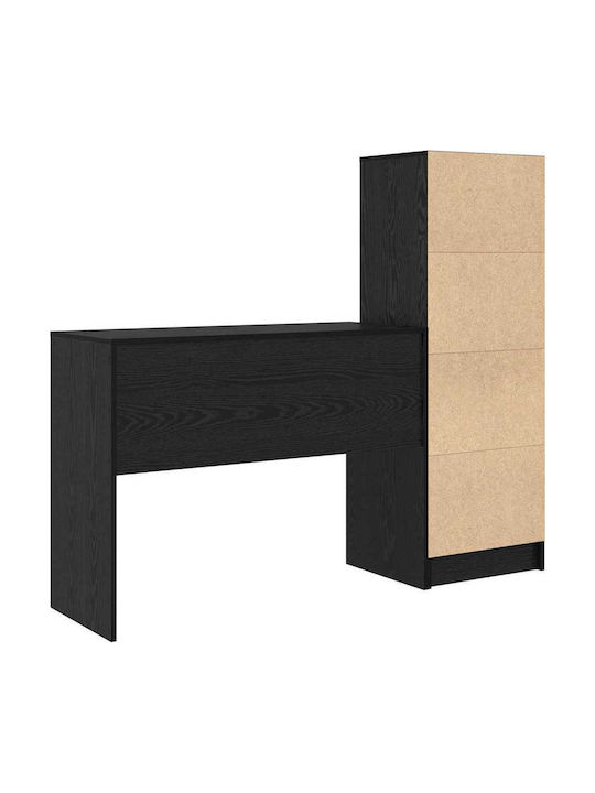 Desk Wooden Black Oak 100x40x76cm