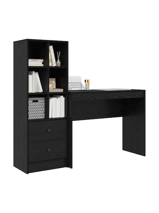 Desk Wooden Black Oak 100x40x76cm