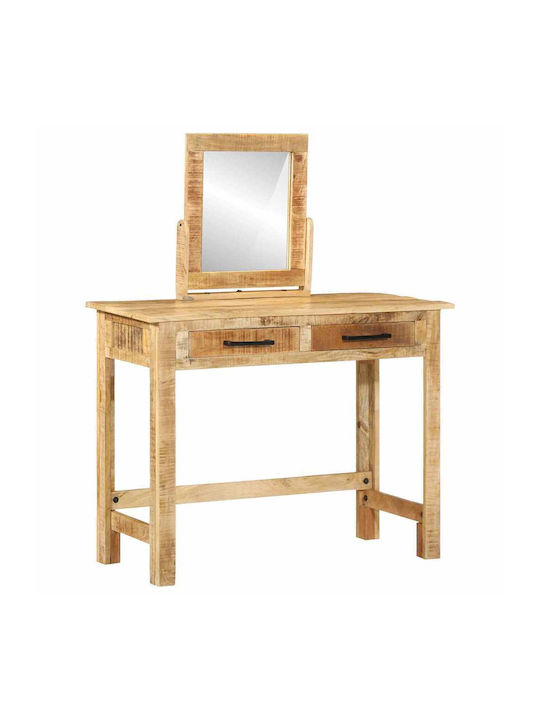 Schminktisch aus Massivholz Mango mit Spiegel 100x40x120cm