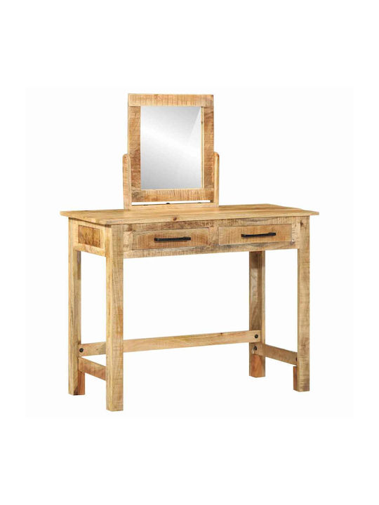 Schminktisch aus Massivholz Mango mit Spiegel 100x40x120cm