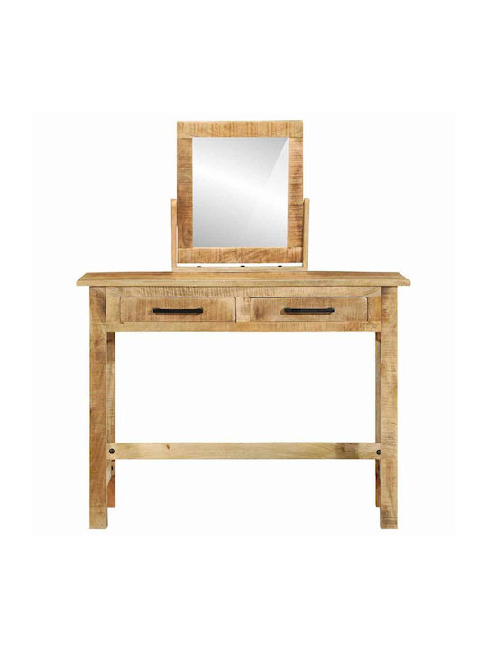 Schminktisch aus Massivholz Mango mit Spiegel 100x40x120cm
