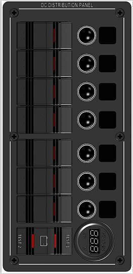 Eval Boat Switch with Panels Αδιάβροχος Πίνακας Ασφαλειών με 8 Διακόπτες