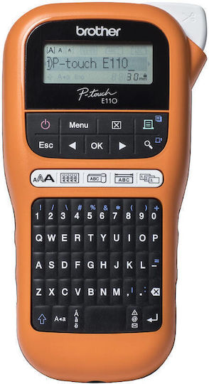Brother PT-E110VP Ηλεκτρονικός Ετικετογράφος Χειρός σε Πορτοκαλί Χρώμα