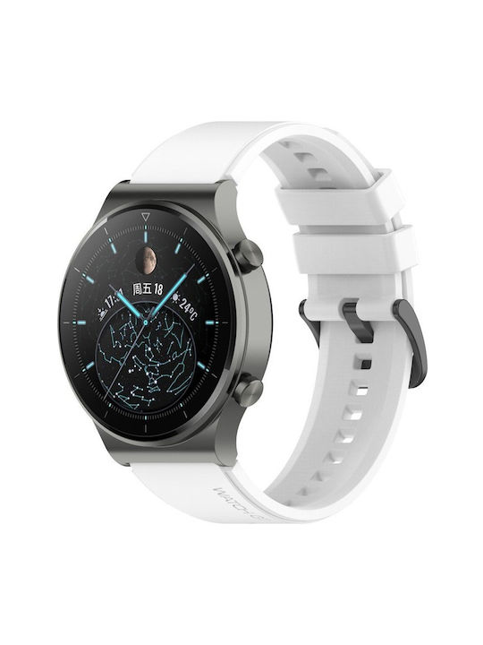 Twill Rubber Armband Silikon Weiß (Galaxy Watch (46mm) / Gear S3Huawei Watch 3 / Huawei Watch GT 2 Pro)