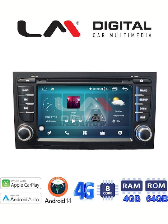 LM Digital Ηχοσύστημα Αυτοκινήτου για Seat Exeo Audi A4 2001 (Bluetooth/USB/WiFi/GPS/Apple-Carplay/Android-Auto)