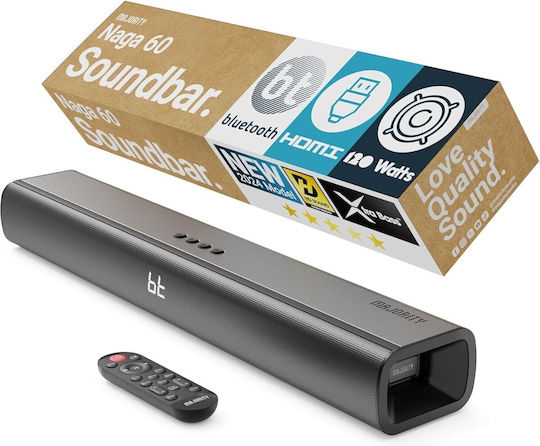 Majority Naga 60 Soundbar 2.1 Bluetooth και HDMI 120W με Τηλεχειριστήριο Μαύρο