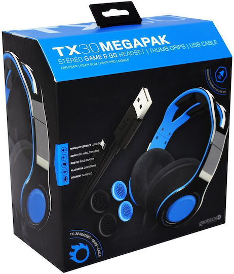 Gioteck TX-30 Über Ohr Gaming-Headset mit Verbindung 3,5mm Blau