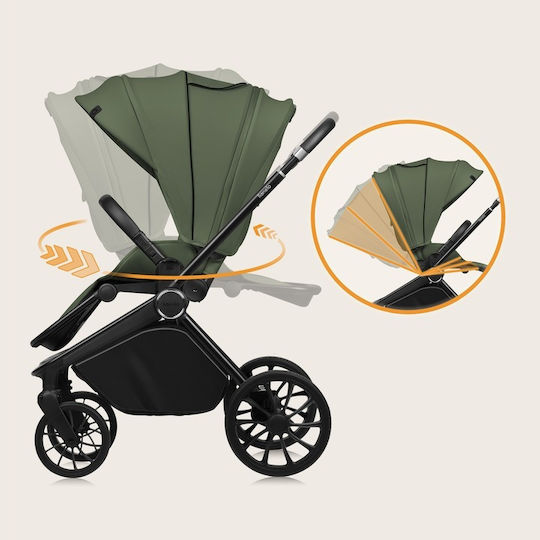 Lionelo Mika Plus Verstellbar 3 in 1 Baby Kinderwagen Geeignet für Neugeborene Green Olive