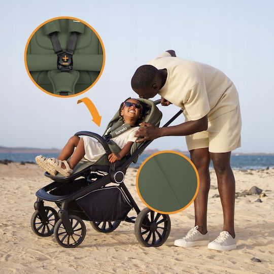 Lionelo Mika Plus Verstellbar 3 in 1 Baby Kinderwagen Geeignet für Neugeborene Green Olive