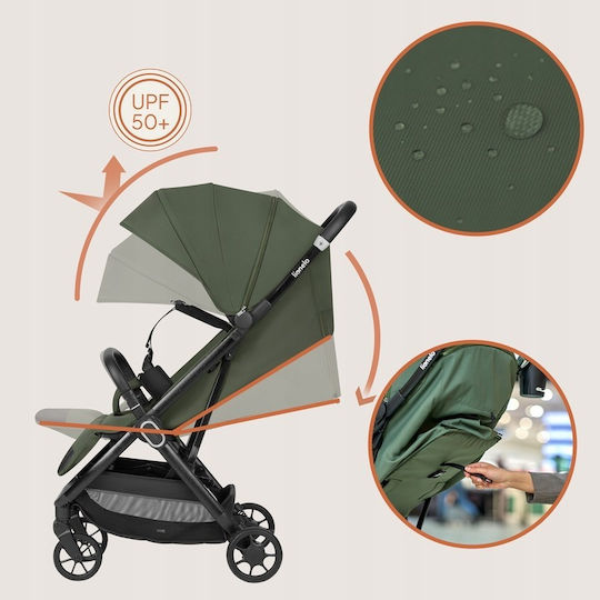 Lionelo Bess Baby Stroller Suitable for Newborn Green 7.5kg