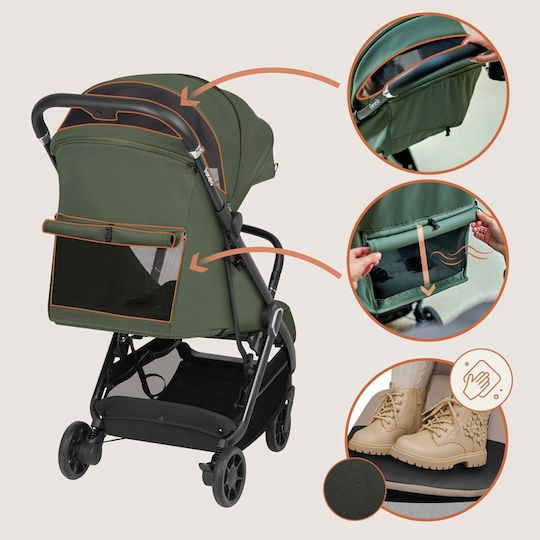 Lionelo Bess Baby Stroller Suitable for Newborn Green 7.5kg