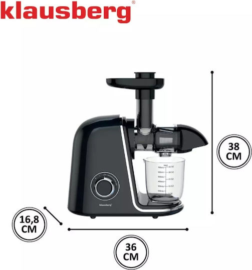 Klausberg Storcător de fructe Presare lentă 150W Negru
